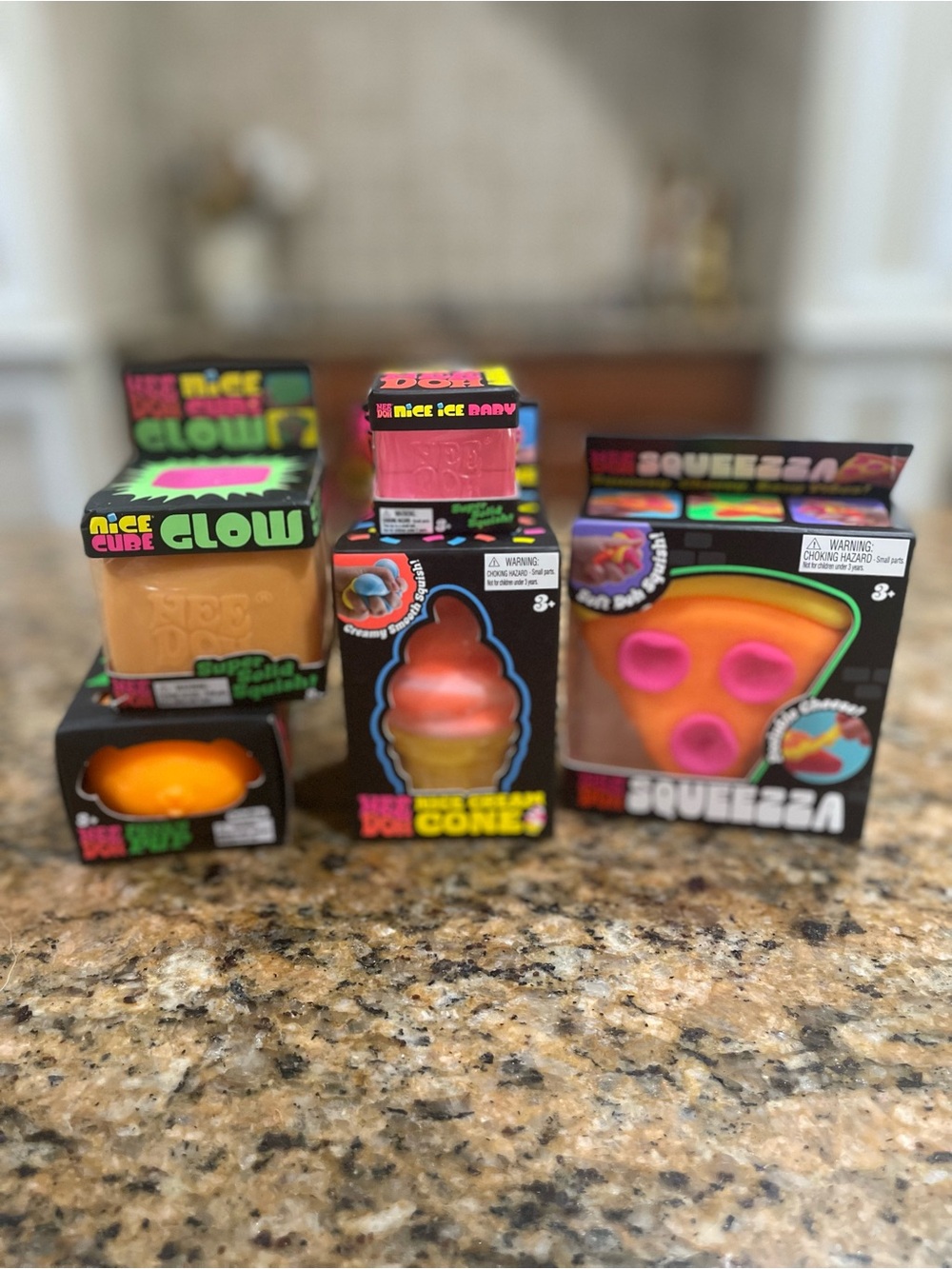 🛍️SOLD🛍️Needoh Bundle Authentic Nee Doh Pizza Ice Cream Cone Glow Cube